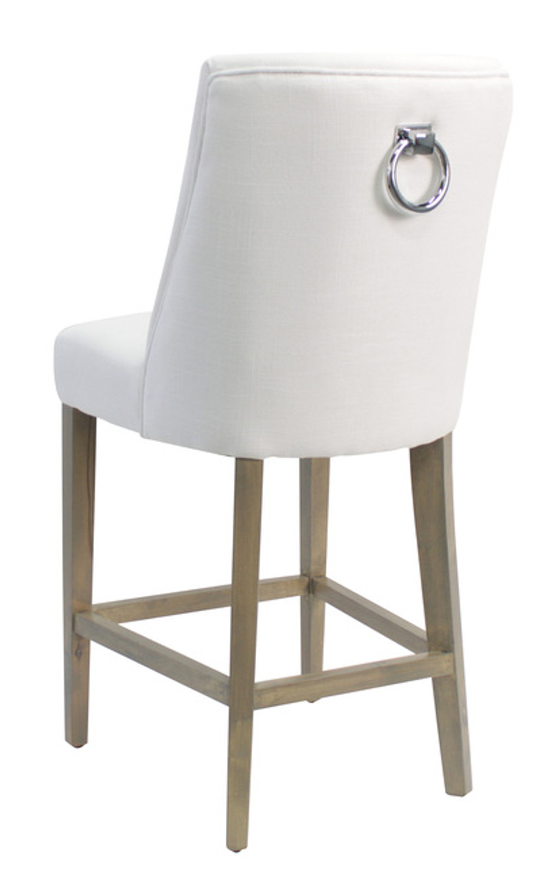 Calais Barstool White Chrome Ring on Back