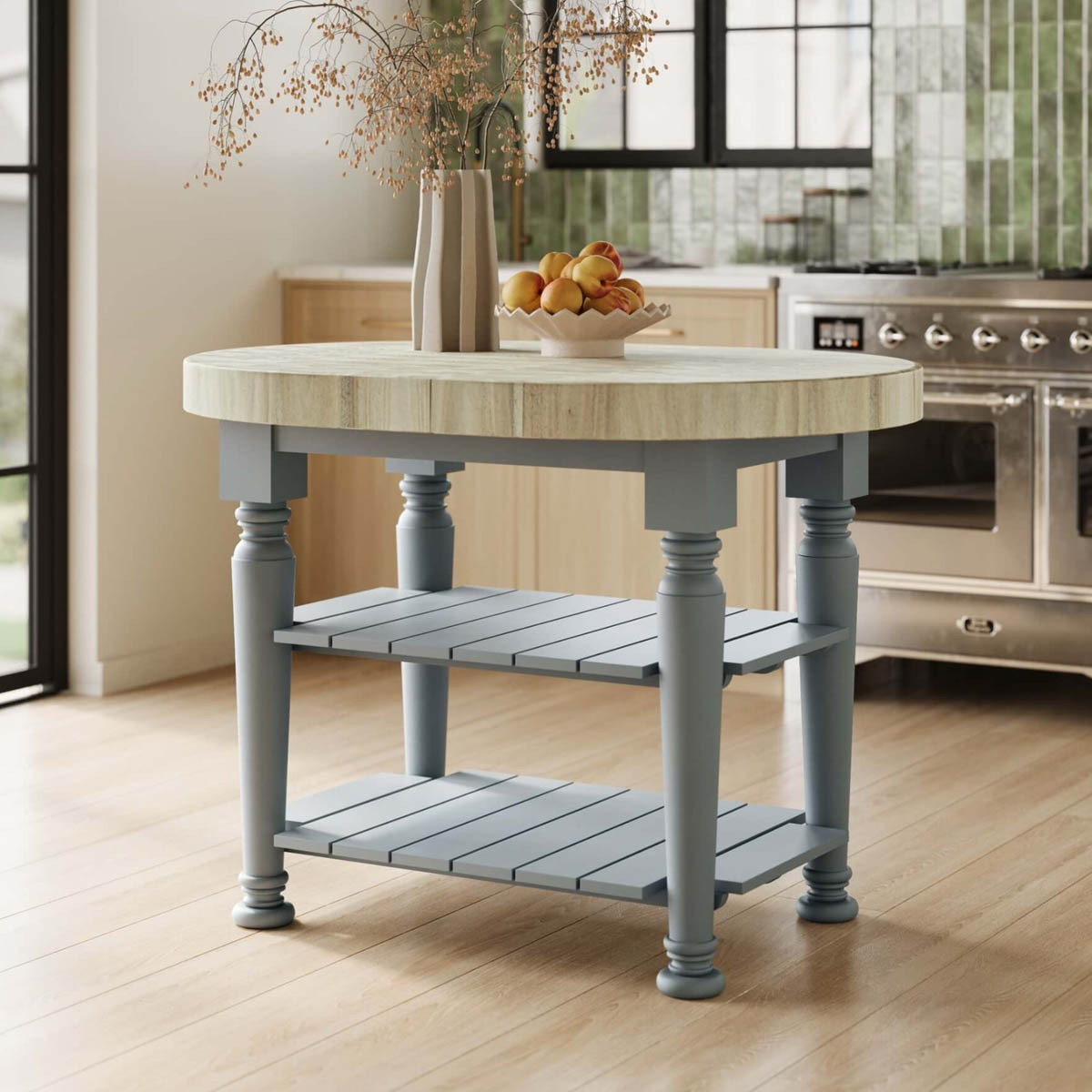 Farmhouse Butcher Block Kitchen Island