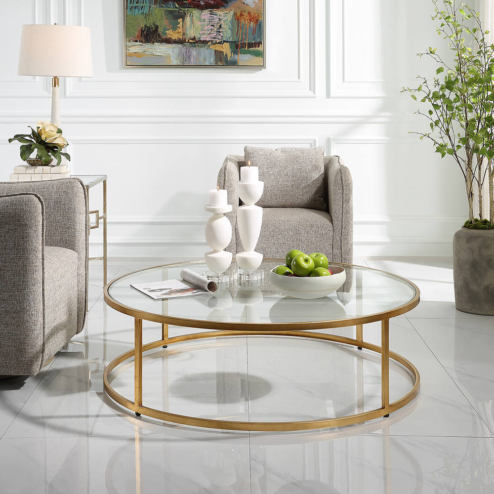 Radius Modern Circular Coffee Table Mid-Century Modern Style