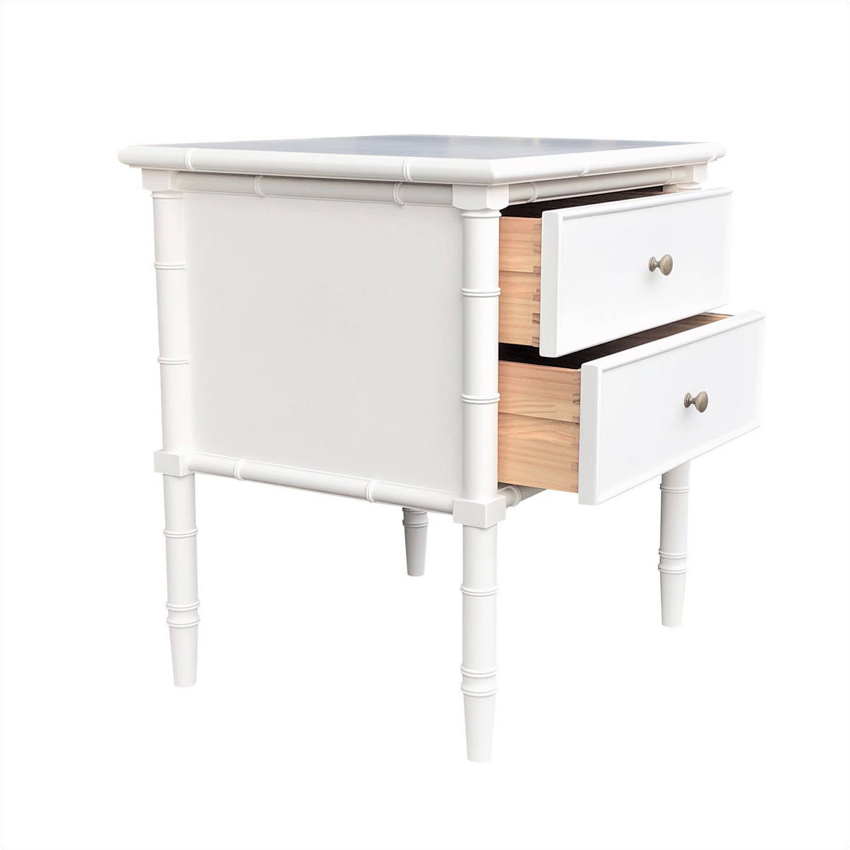 Raffles 2-Drawer Side Table - White | Oriental