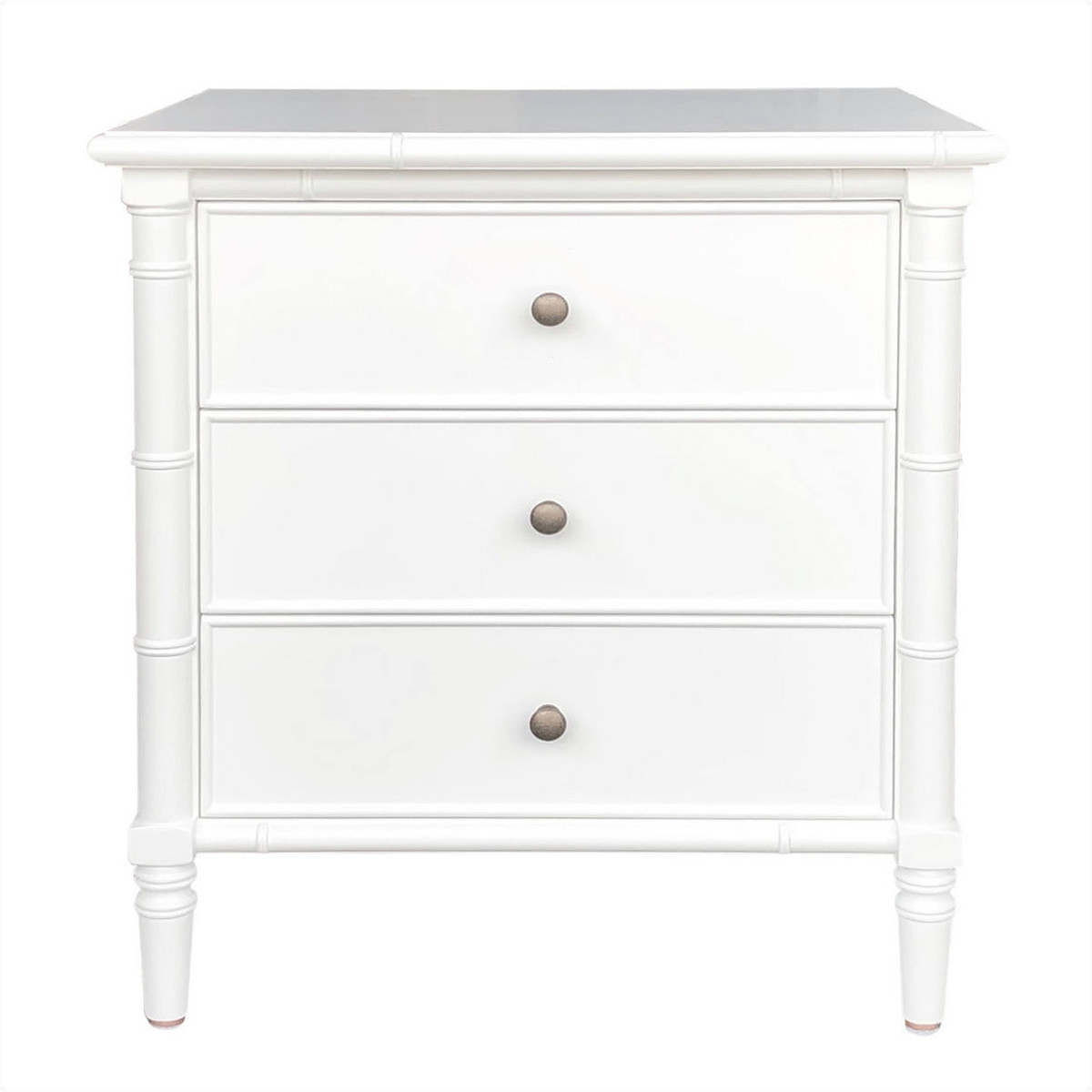 Raffles 3-Drawer Side Table - White | Oriental