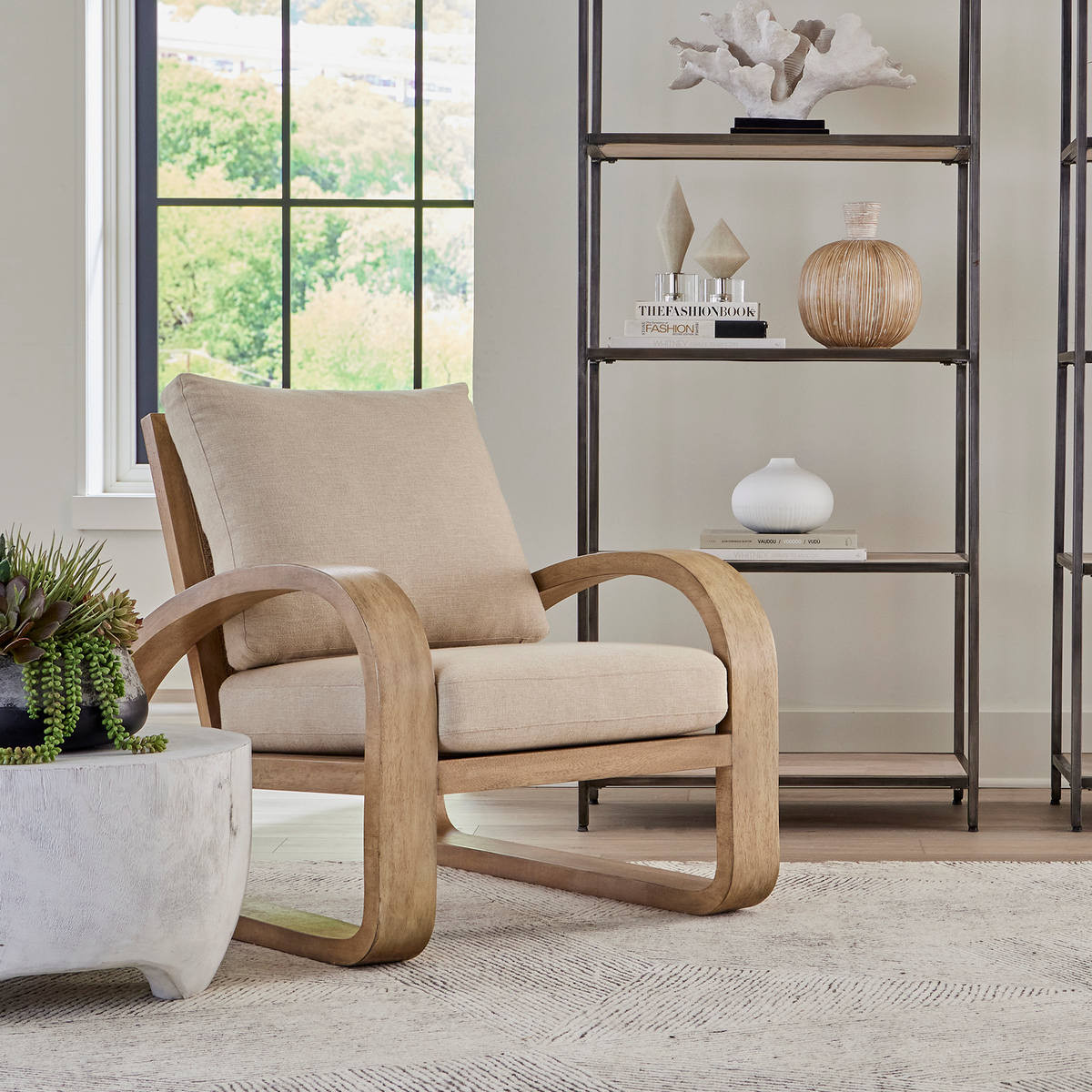 Barbora Wooden Accent Chair Organic Style Accent Chair