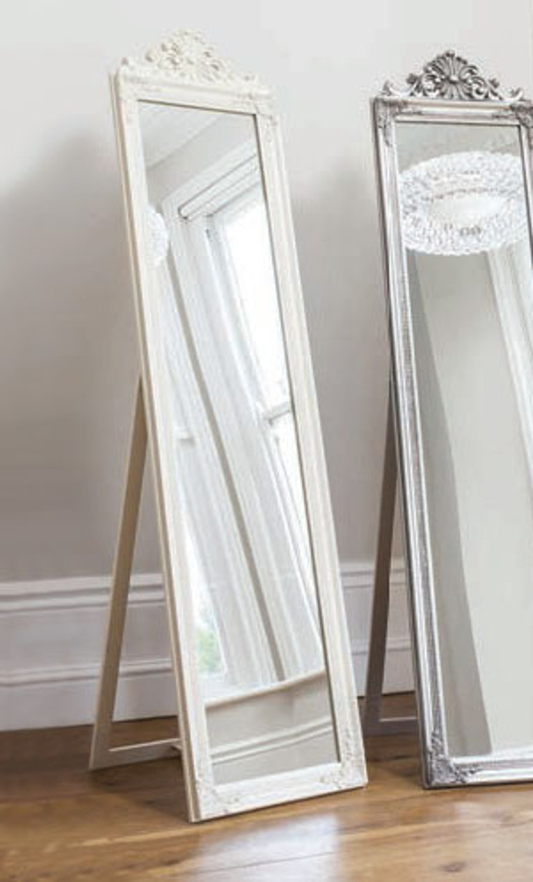 Lambeth Wood Cheval Mirror White 71x18 Gallery Direct Gallery