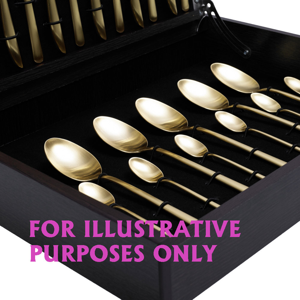 Cutipol Goa 24 Piece Cutlery Set Brushed Gold White Handle