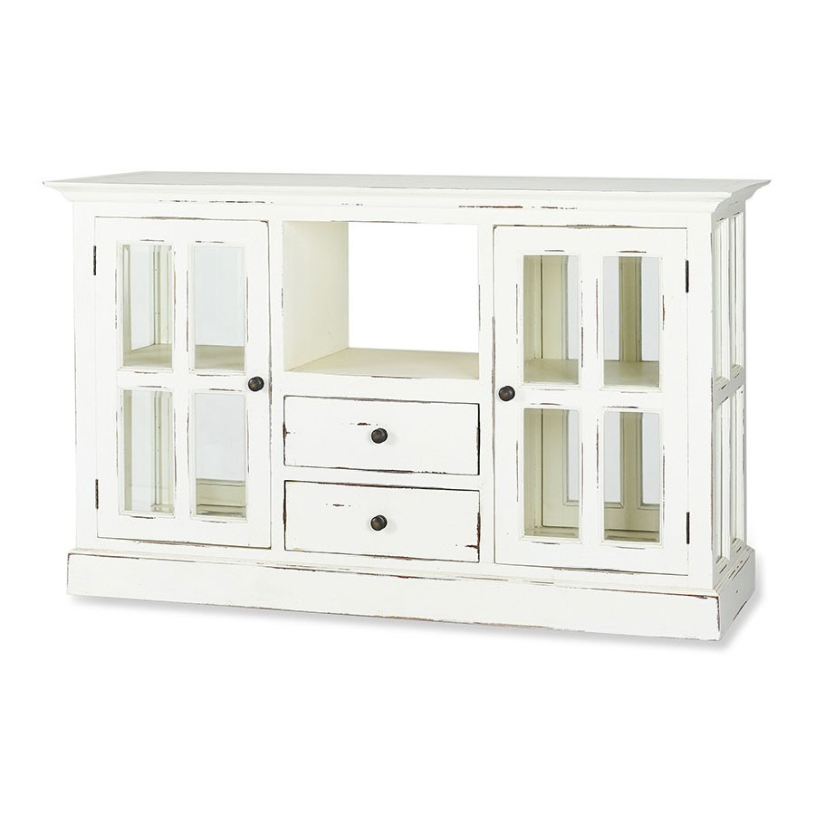 Cape Cod Kitchen Island with Wood Top Architectural White Coastal