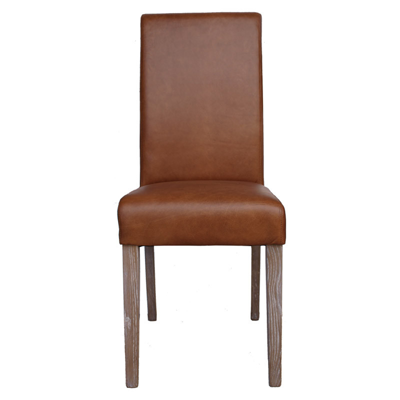 Hudson Leather Dining Chair Burnt Caramel French Provincial and
