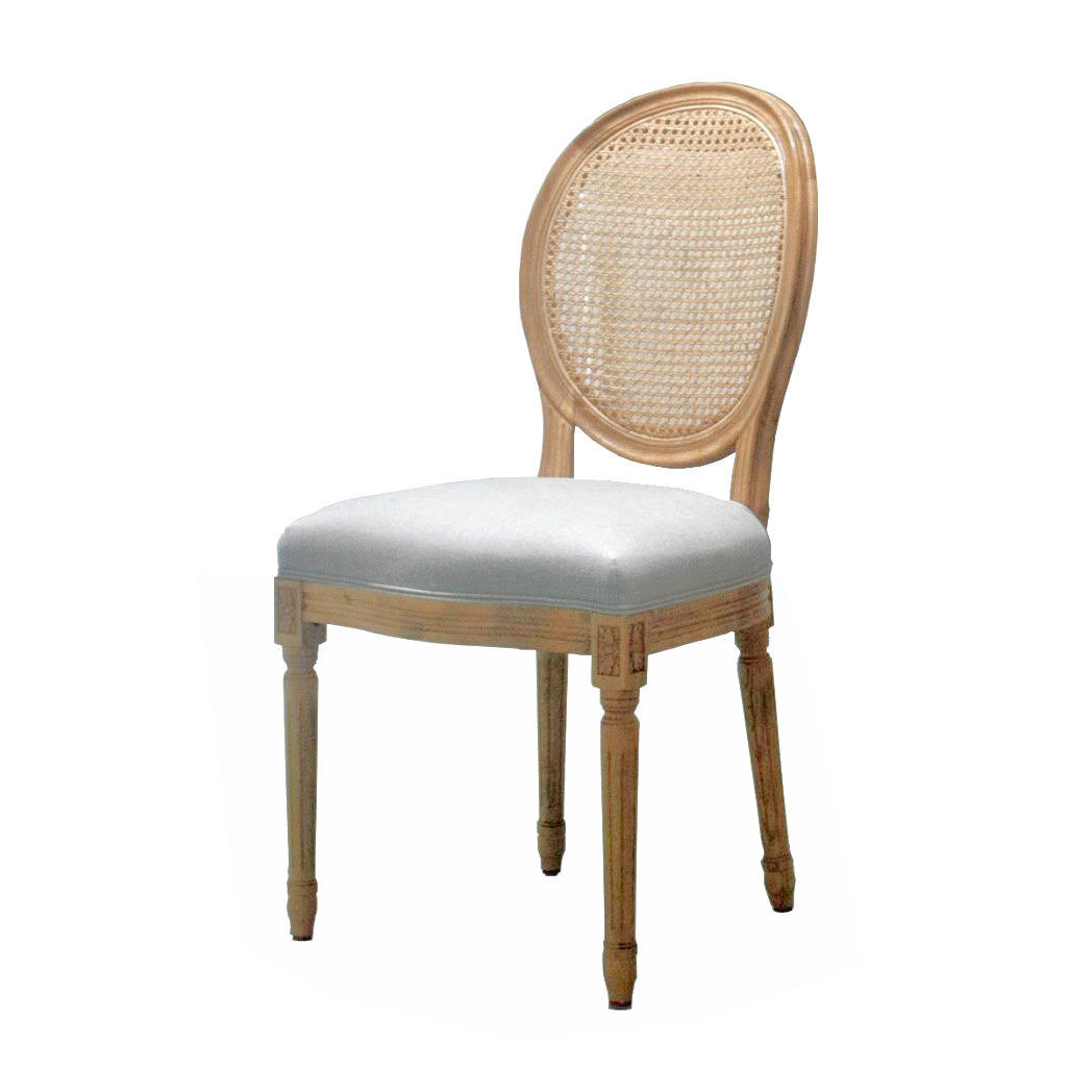 Ballon Rattan Back Dining Chair Natural Oak French Provincial