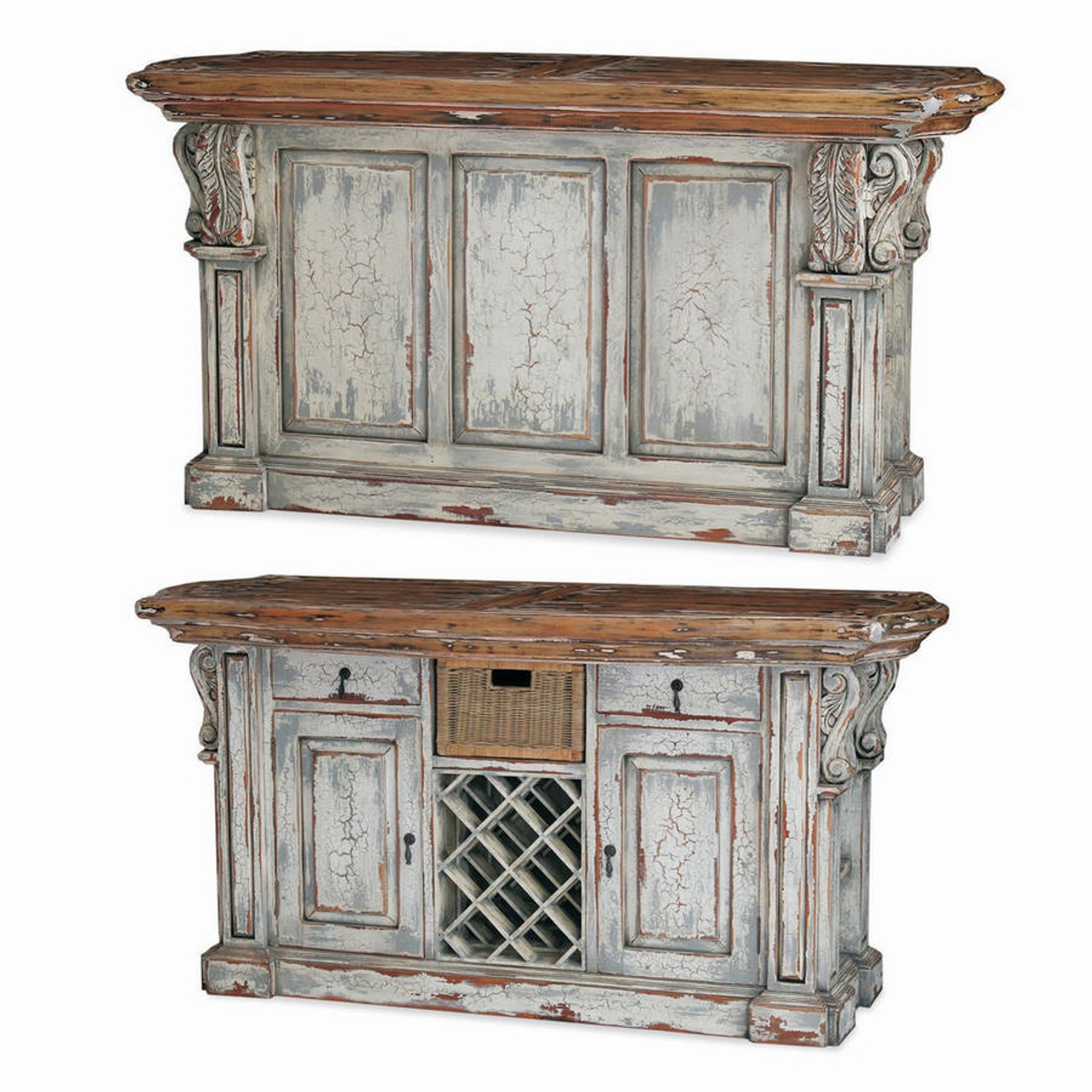 Roosevelt Kitchen Island W Corbels And Basket Any Colour