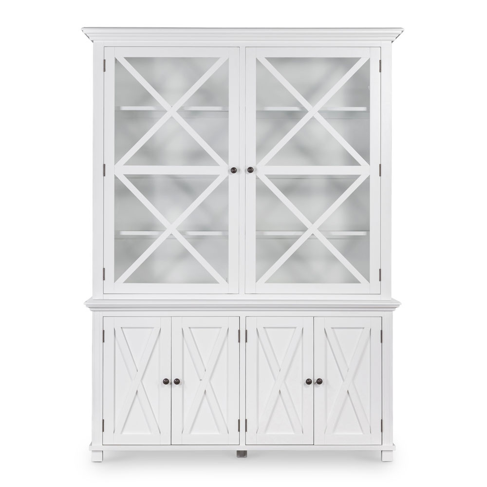 Hamptons Cross Display 2 Door White Hamptons Style Furniture