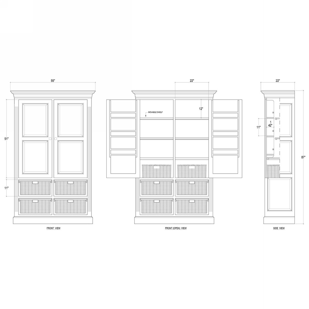 Sonoma Storage with Baskets Barn Style Style Kitchen Furniture