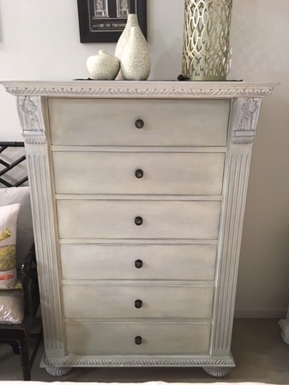 Charleston Tall Boy Dresser White Charleston Size 150h X 104w