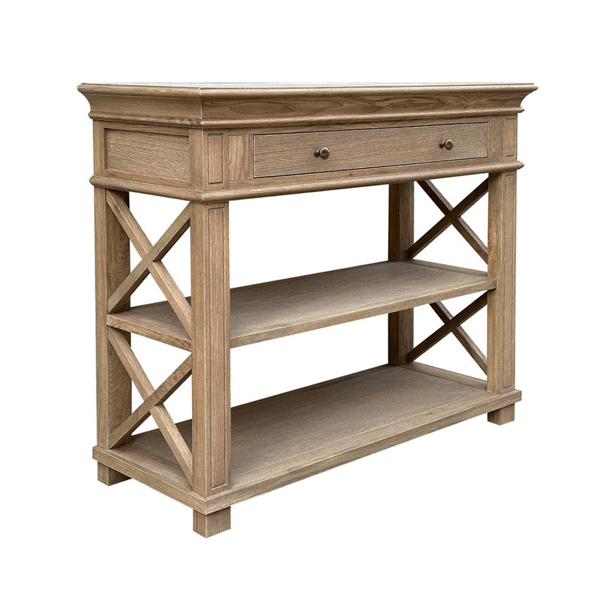 Hoxton Console Table Small - Weathered Oak | Hamptons