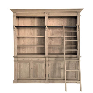 Montpellier 2 Bay Library Bookcase - Weathered Oak Montpellier 2 Bay Library Bookcase - Weathered Oak