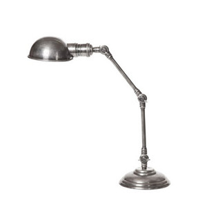 Macleay Swing Arm Table Lamp Antique Brass With Black Shade