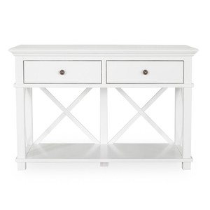 Hamptons Cross Sorrento Console Table 2 Drawer - White Hamptons Cross Sorrento Console Table 2 Drawer - White