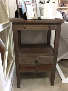 Eton 2 Drawer Side Table with Pull-Out Shelf - Cocoa - Size: 69H x 43W x 33D (cm) Eton 2 Drawer Side Table with Pull-Out Shelf - Cocoa - Size: 69H x 43W x 33D (cm)