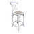 Bentwood Counter Stool - Matt White w/ Linen Seat - French Provincial style