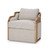 Momo Swivel Chair w/ Wood - Size: 91H x 80W x 82D (cm) - Mid-Century Modern style