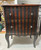 Toile Two Drawer Chest - Aged Honey Mahogany / Black Light Distressed - Size: 80H x 66W x 41D (cm) - French Provincial style