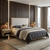 Portland Upholstered Headboard King - Weathered Oak /Natural Linen - Contemporary style
