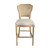 Vanessa Barstool - Weathered Oak w/ Natural Linen - French Provincial style