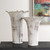 Ruffled Petal White Vases Set/2 - Size: 41H x 28W x 28D (cm) - Coastal style