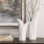 Leafscape White Vases Set/2 - Size: 38H x 20W x 15D (cm) - Contemporary style
