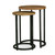 Espresso Nesting Tables - Natural Iron / Fruit Wood - Size: 64H x 45W x 45D (cm) - Industrial style Espresso Nesting Tables - Natural Iron / Fruit Wood - Size: 64H x 45W x 45D (cm) - Industrial style