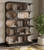 Vannes Crescent Mid-Century Modern Bookcase Shelving - Black Wash / Sandbar Vannes Crescent Mid-Century Modern Bookcase Shelving - Black Wash / Sandbar