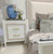 Belgravia Bedside Table w/ Rattan - True White / Rattan White Wash - Size: 70H x 45W x 81D (cm) - Contemporary style