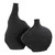 Duostacked Black Vases Set/2 - Size: 46H x 27W x 10D (cm) - Organic style Duostacked Black Vases Set/2 - Size: 46H x 27W x 10D (cm) - Organic style
