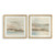 So Golden Abstract Landscape Prints Set/2 - Size: 75H x 75W x 4D (cm) - Contemporary style