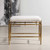 Karleen Plush White Small Brass Bench - Size: 53H x 65W x 38D (cm) - Contemporary style Karleen Plush White Small Brass Bench - Size: 53H x 65W x 38D (cm) - Contemporary style