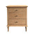 Bordeaux 3-Drw Bedside Table w/ Button Handles - Natural Oak - French Provincial style Bordeaux 3-Drw Bedside Table w/ Button Handles - Natural Oak - French Provincial style