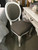 French Cabriole Dining Chair - White light distress, Fabric 59