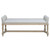 Francesca Bedend Bench w/Arms - Weathered Oak/Linen - French Provincial style