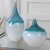 Carla Teal White Vases - S/2 - Size: 38H x 19W x 19D (cm) - Contemporary style