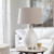 Camellia Glossed White Table Lamp - Size: 69H x 43W x 43D (cm) - Coastal style