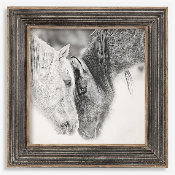 Custom Black And White Horses Print Coastal style Print Decor