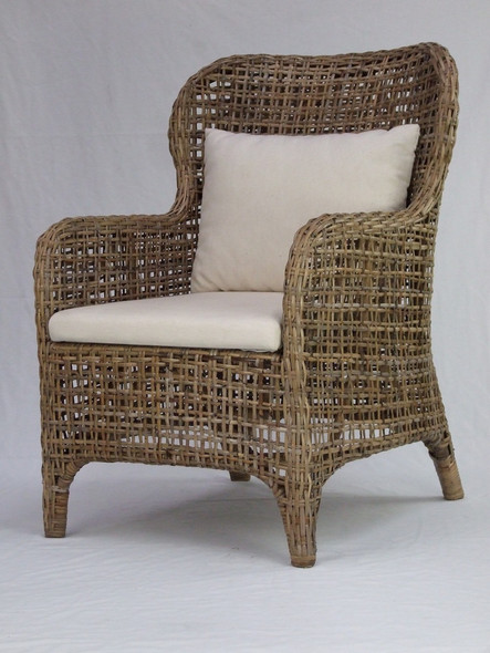 Cuban Wing Back Chair -Zanzibar- Comes only with base cushion on seat