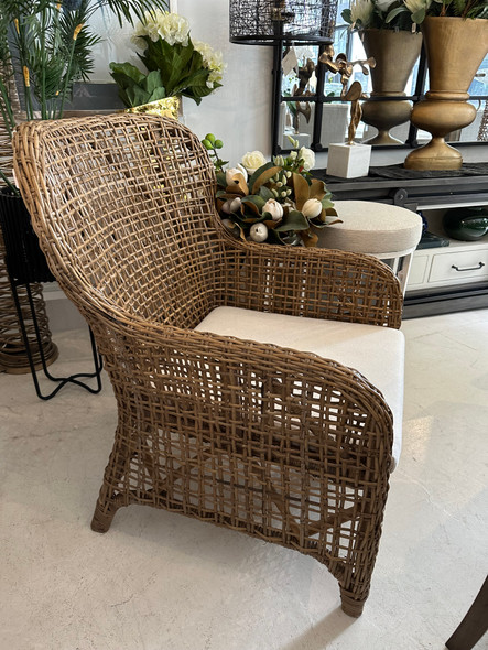 Cuban Wing Back Chair- Zanzibar - Comes only with base cushion on seat.