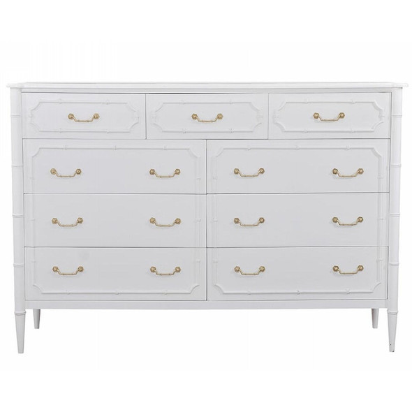 Chelsea Large 9 Drawer Dresser - Size: 120H x 175W x 56D (cm) - Oriental style