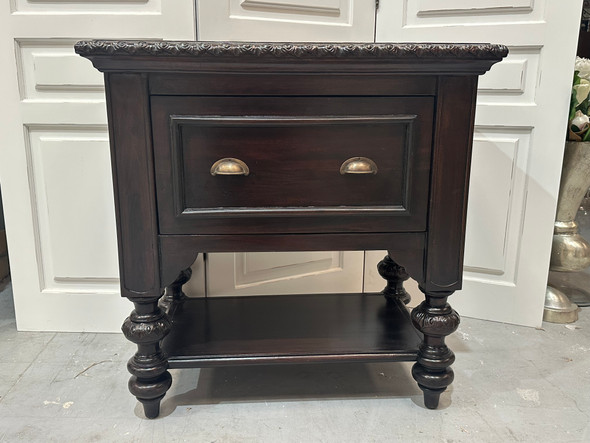 Provence Table - Dark Teak Brown - Size: 86H x 86W x 51D (cm) - French Provincial style