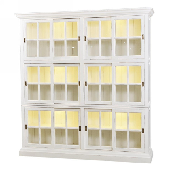English Bookcase 2 Column w/ 12 LED - Size: 220H x 207W x 47D (cm) - Traditional style