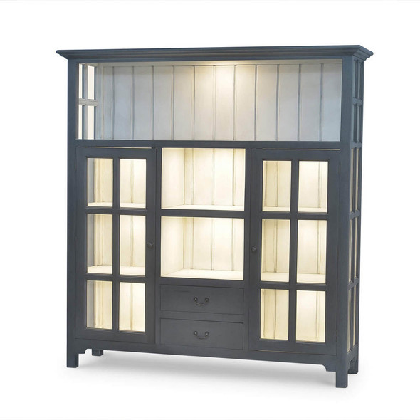 Aries Kitchen Cupboard 2 Drawer w/ 9 LED - Size: 167H x 158W x 43D (cm) - Craftsman style