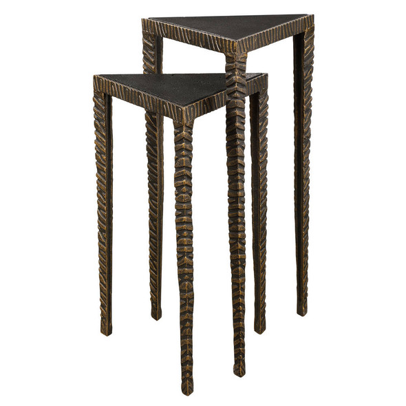 Samiria Triangular Accent Tables - S/2 Boho Chic style Accent Table Decor
