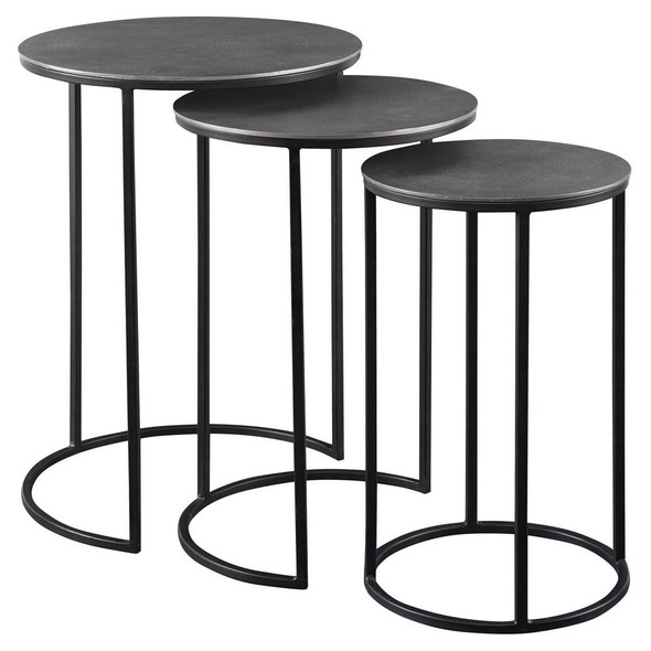 Erik Metal Nesting Tables - S/3 Mid-Century Modern style Accent Table Decor
