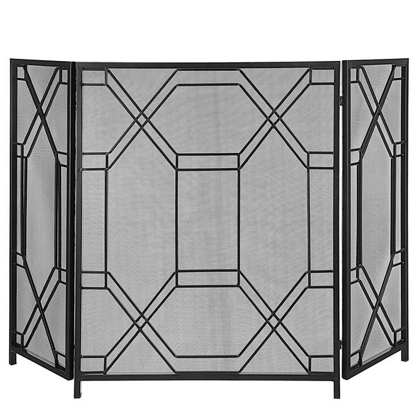 Rosen Geometric Fireplace Screen Geometric style Fireplace Accessory Decor