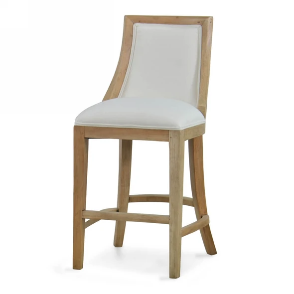 Monarch Counter Stool w/ Rattan Back - Size: 104H x 47W x 58D (cm) - Mid-Century Modern style