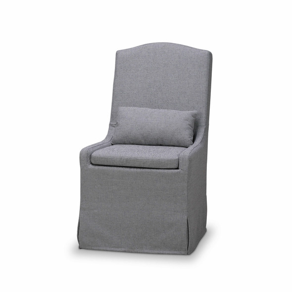 Sierra Slipcovered Dining Chair w/ Castors - Size: 107H x 56W x 69D (cm) - Contemporary style